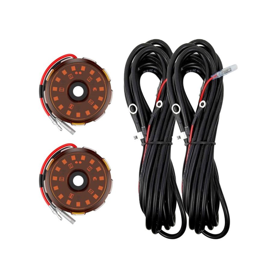 TWO-LIGHT ADD-ON CYCLONE V2 KIT - AMBER + 5M Wire